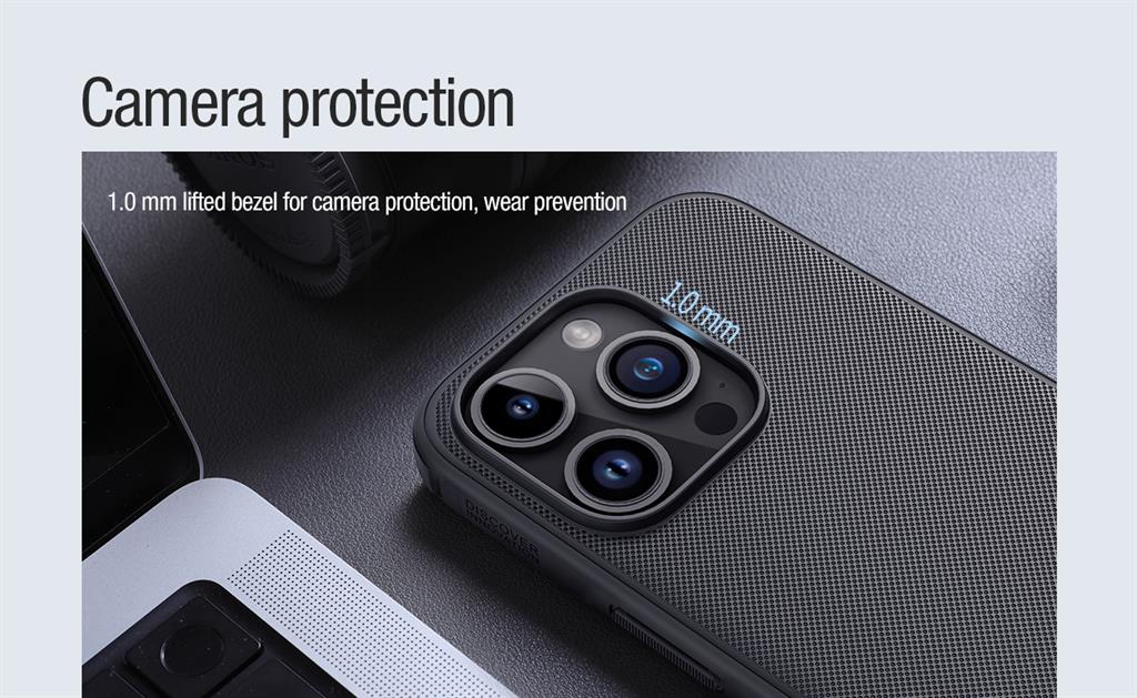 Apple iPhone 15 Pro Nillkin Super frosted shield pro magsafe strapabíró hátlap tok kék