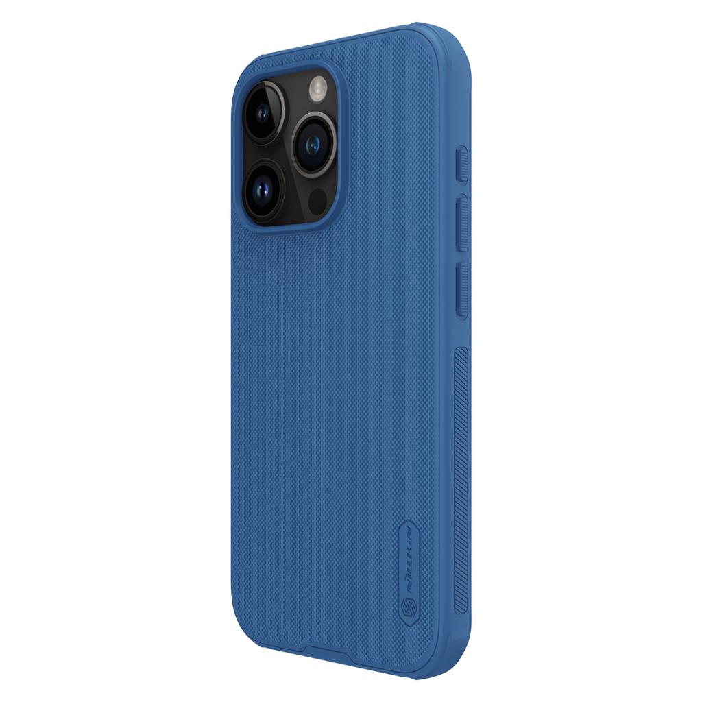 Apple iPhone 15 Pro Nillkin Super frosted shield pro magsafe strapabíró hátlap tok kék