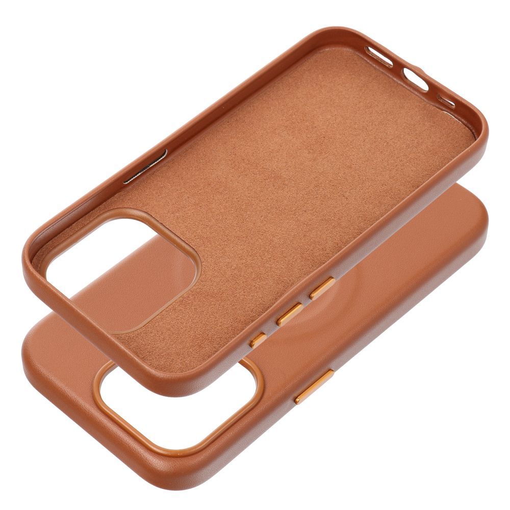 Apple iPhone 15 Pro Roar Leather magsafe hátlap tok (Barna)