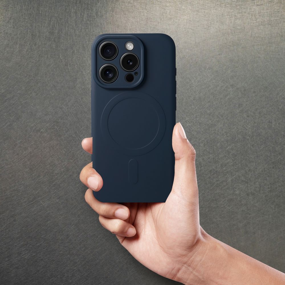 Apple iPhone 15 Pro Silicone mag cover magsafe hátlap tok (Kék titánium)