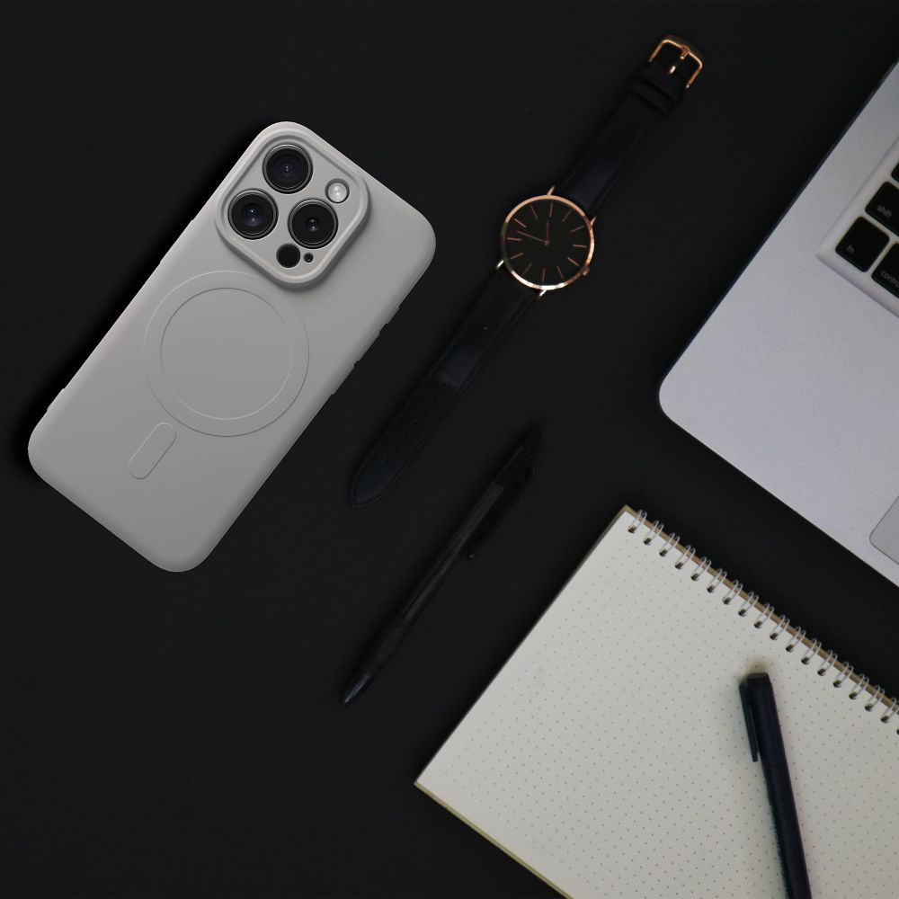 Apple iPhone 15 Pro Silicone mag cover magsafe hátlap tok (Titánium szürke)
