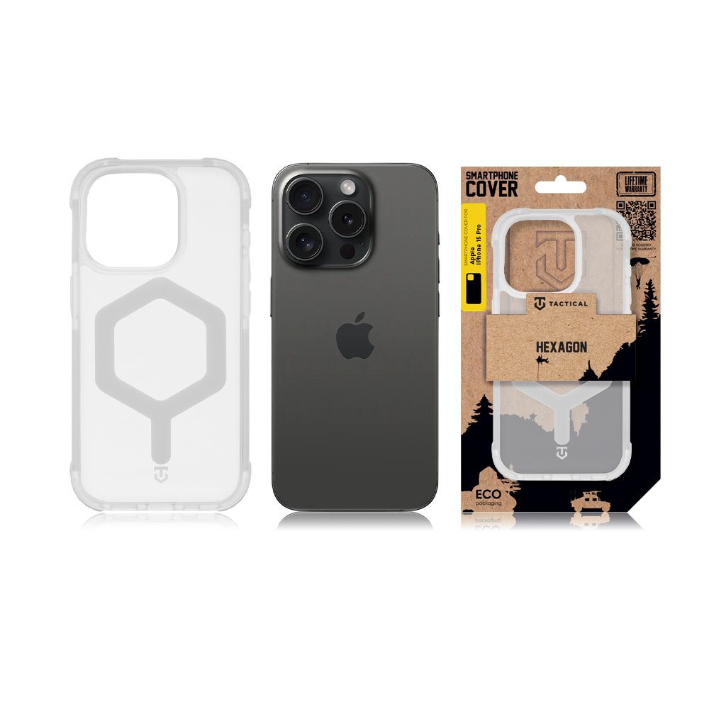 Apple iPhone 15 Pro Tactical MagForce Hexagon tok (Fehér)