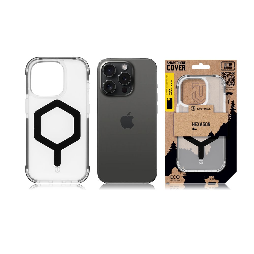 Apple iPhone 15 Pro Tactical MagForce Hexagon tok (Fekete)