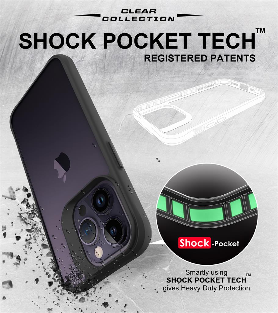 Apple iPhone 15 Pro TOKO Combat X mode Frost hátlap tok (Fekete)