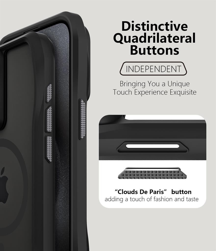 Apple iPhone 15 Pro TOKO Octagon magsafe hátlap tok (Fekete)