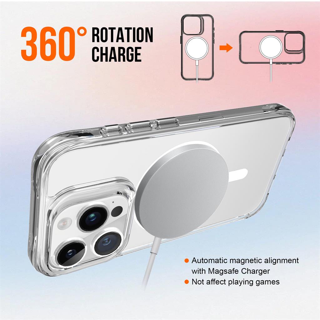 Apple iPhone 15 Pro TOKO Pure MagSafe hátlap tok (Átlátszó)