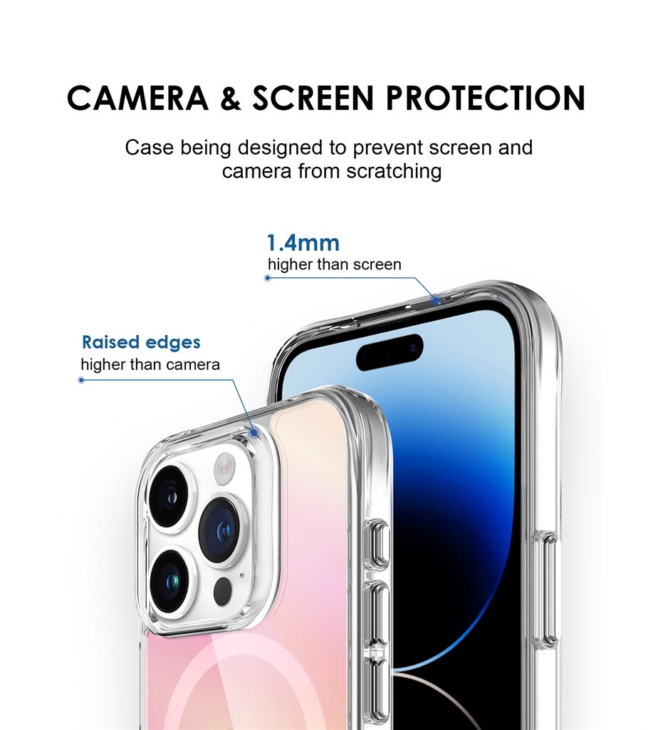 Apple iPhone 15 Pro TOKO Pure rainbow magsafe hátlap tok (Rózsaszín)