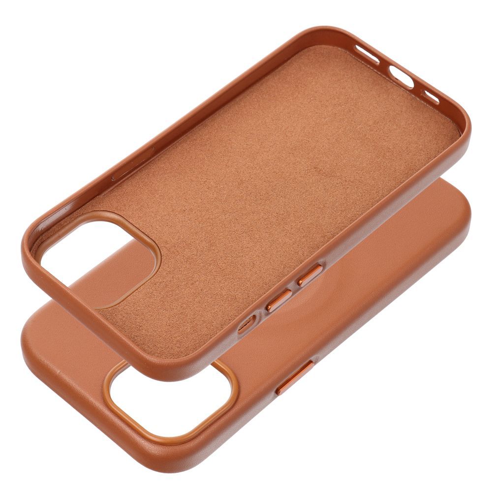 Apple iPhone 15 Roar Leather magsafe hátlap tok (Barna)