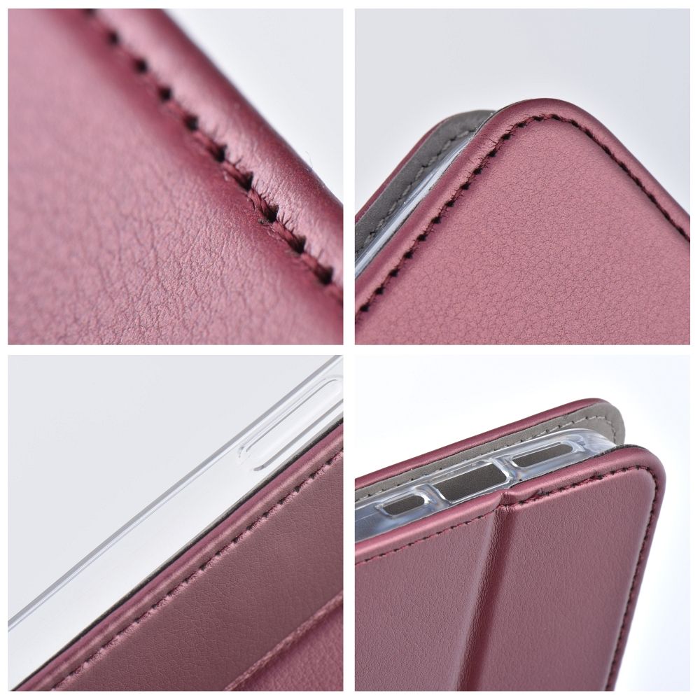 Apple iPhone 15 smart magneto mágneses notesz tok (Bordó)