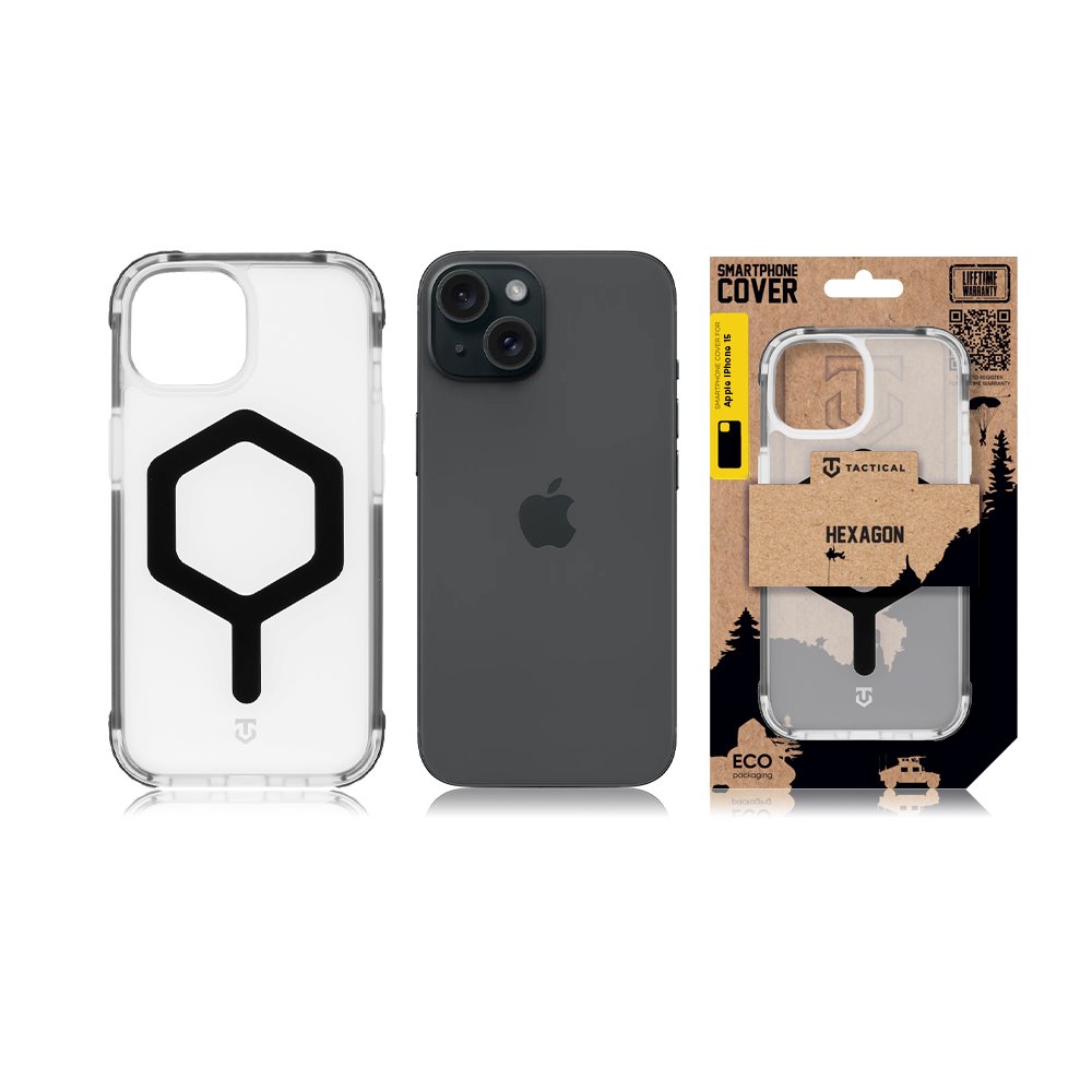 Apple iPhone 15 Tactical MagForce Hexagon tok (Fekete)
