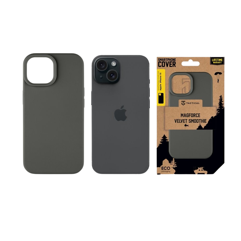 Apple iPhone 15 Tactical MagForce Velvet Smoothie tok (Sötétszürke)