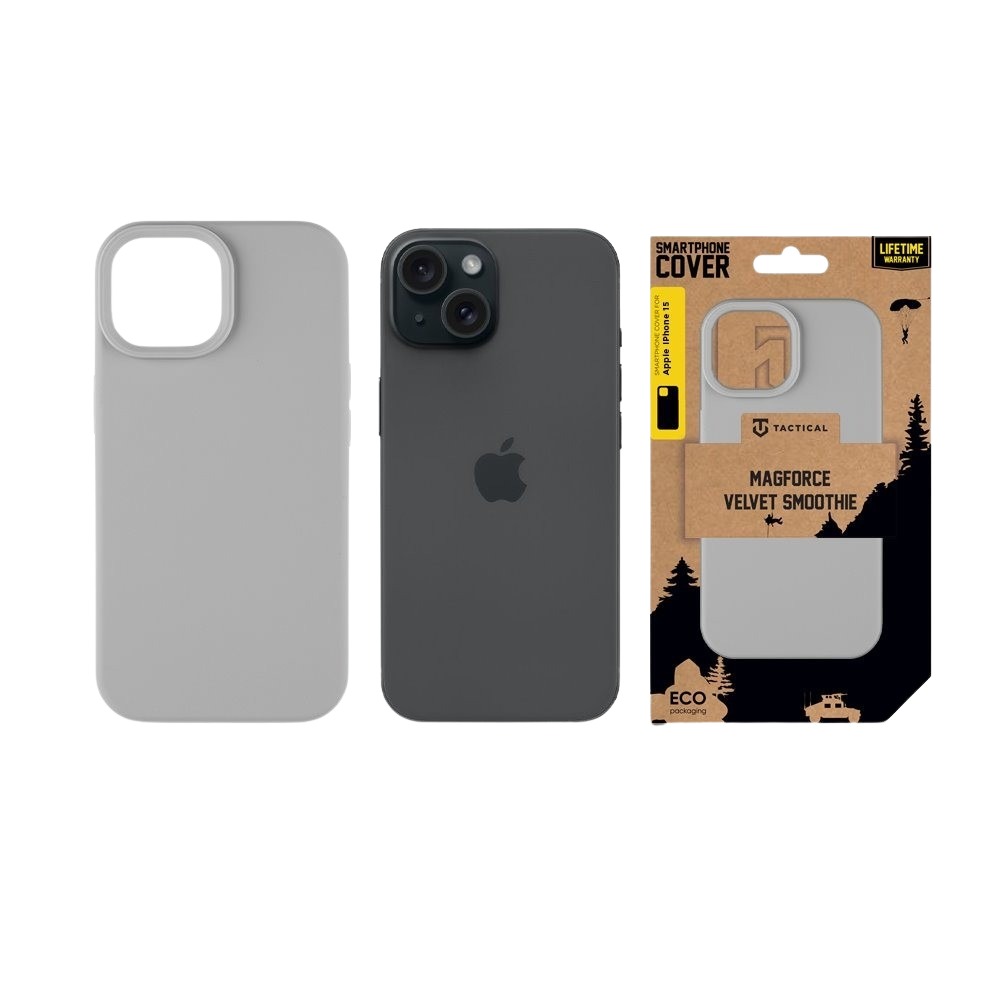 Apple iPhone 15 Tactical MagForce Velvet Smoothie tok (Világos szürke)