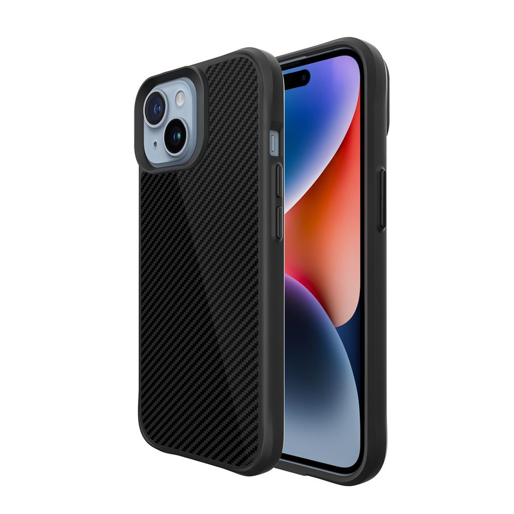 Apple iPhone 15 TOKO Carbon fiber hátlap tok (Fekete)