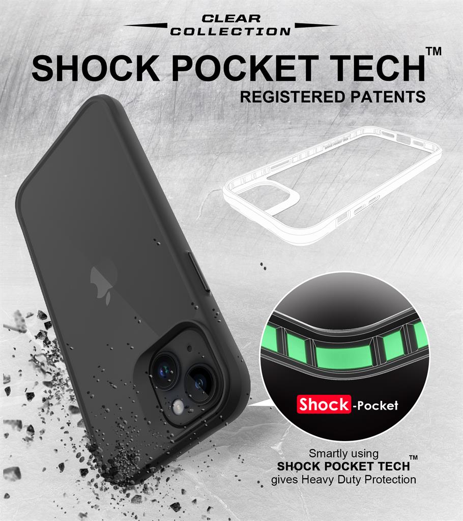 Apple iPhone 15 TOKO Combat X mode Frost hátlap tok (Fekete)