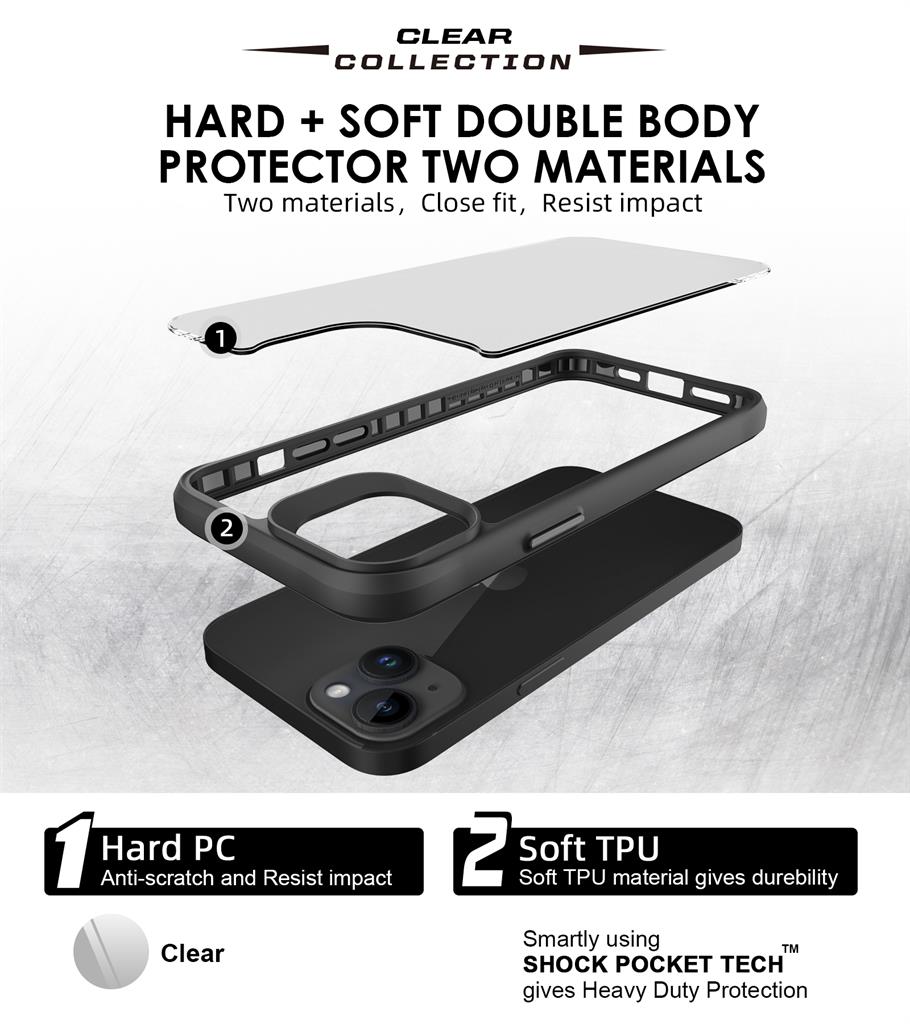 Apple iPhone 15 TOKO Combat X mode Frost hátlap tok (Fekete)