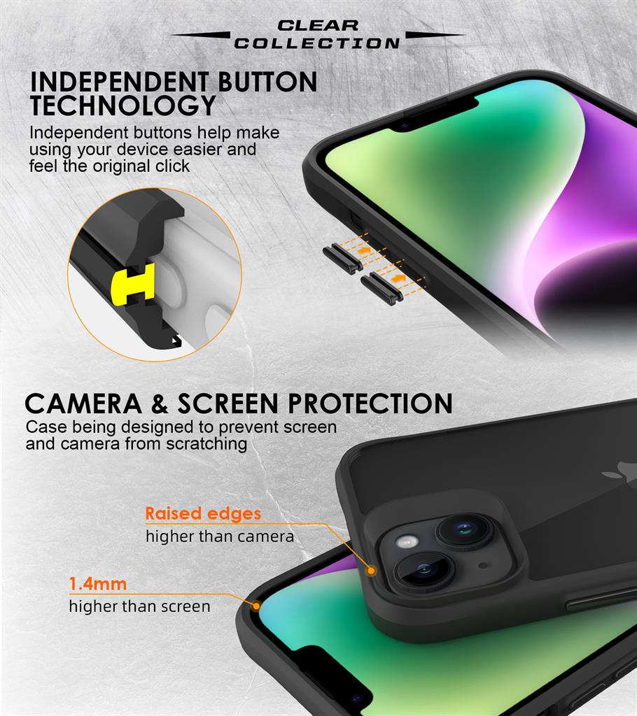 Apple iPhone 15 TOKO Combat X mode Frost hátlap tok (Fekete)