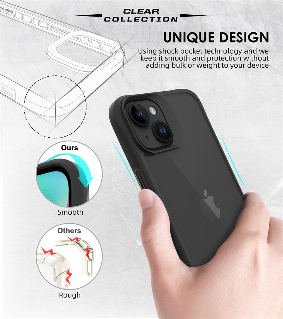 Apple iPhone 15 TOKO Combat X mode Frost hátlap tok (Fekete)