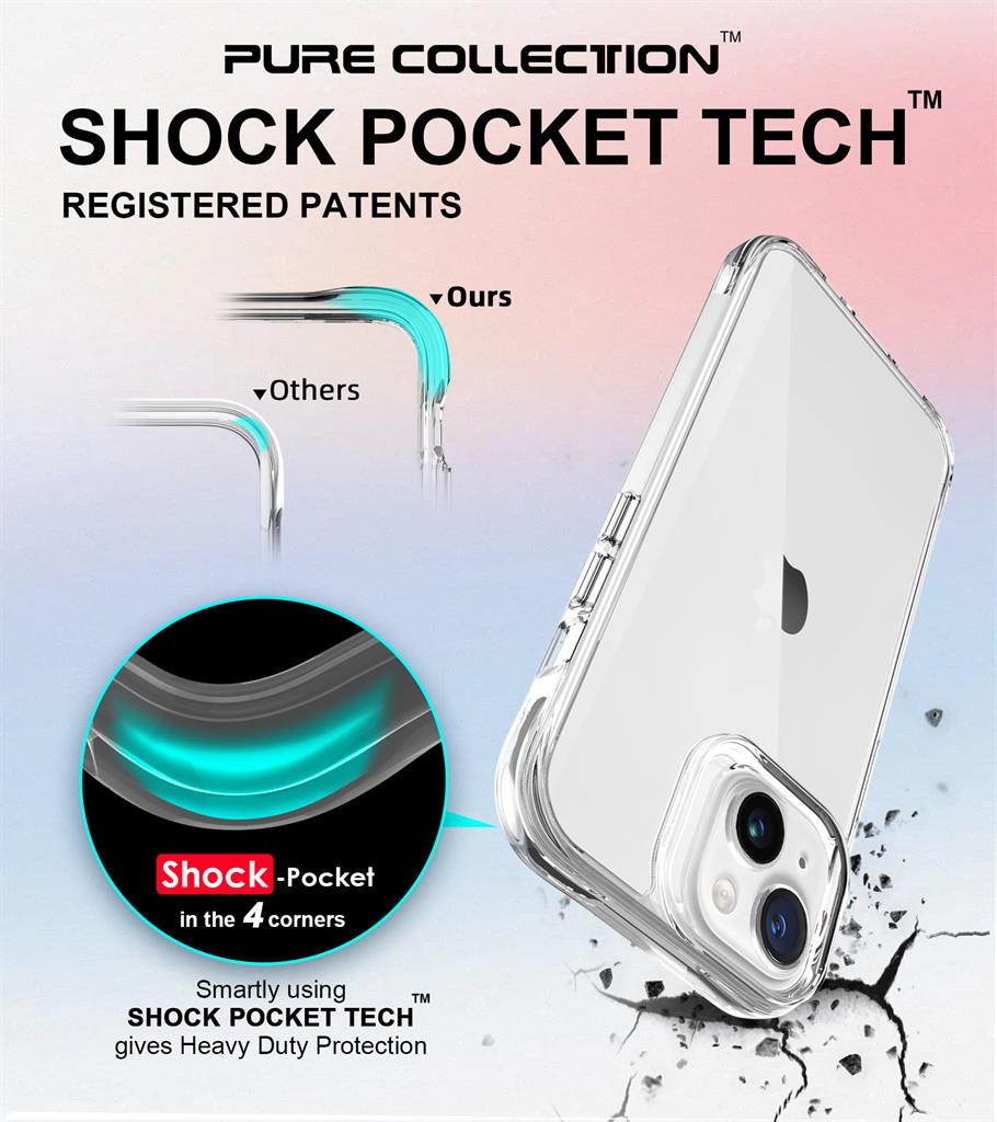 Apple iPhone 15 TOKO Pure hátlap tok (Átlátszó)