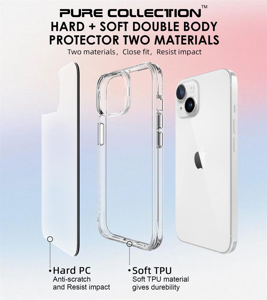 Apple iPhone 15 TOKO Pure hátlap tok (Átlátszó)