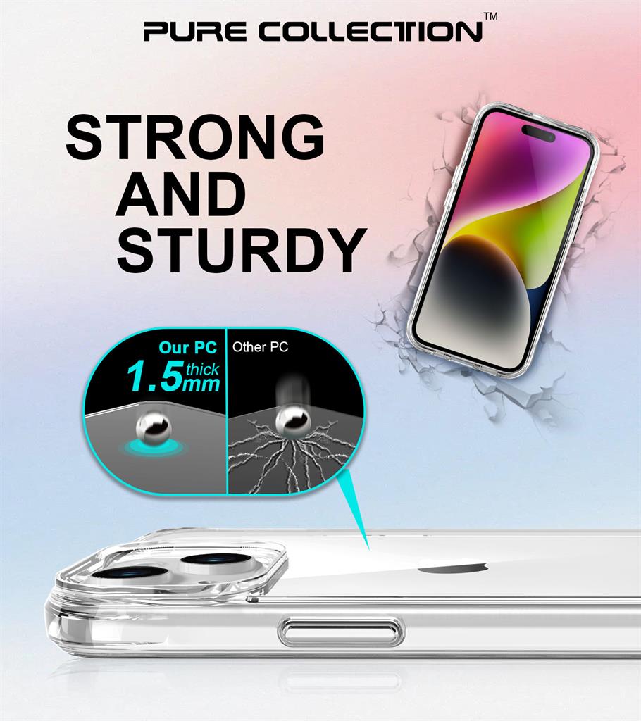 Apple iPhone 15 TOKO Pure hátlap tok (Átlátszó)