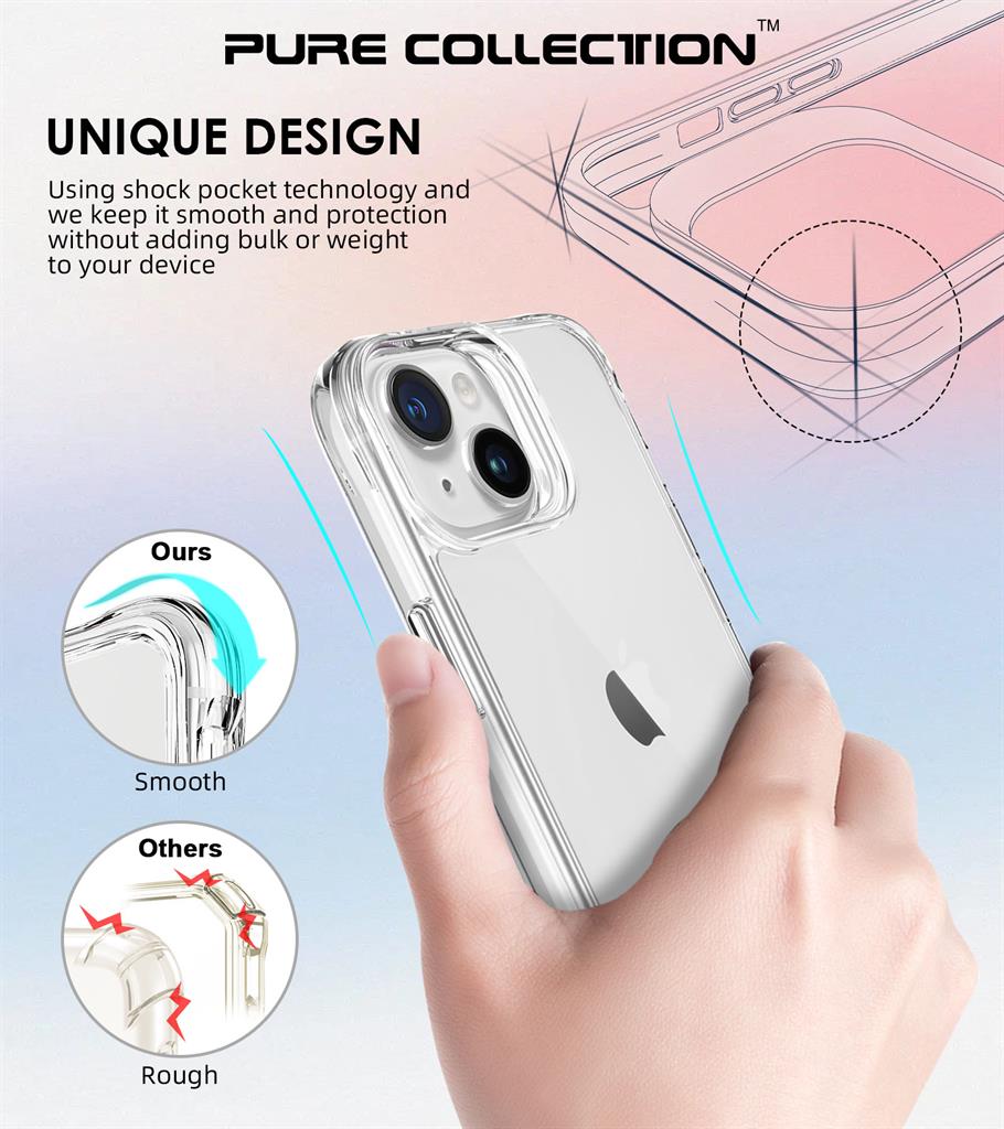 Apple iPhone 15 TOKO Pure hátlap tok (Átlátszó)