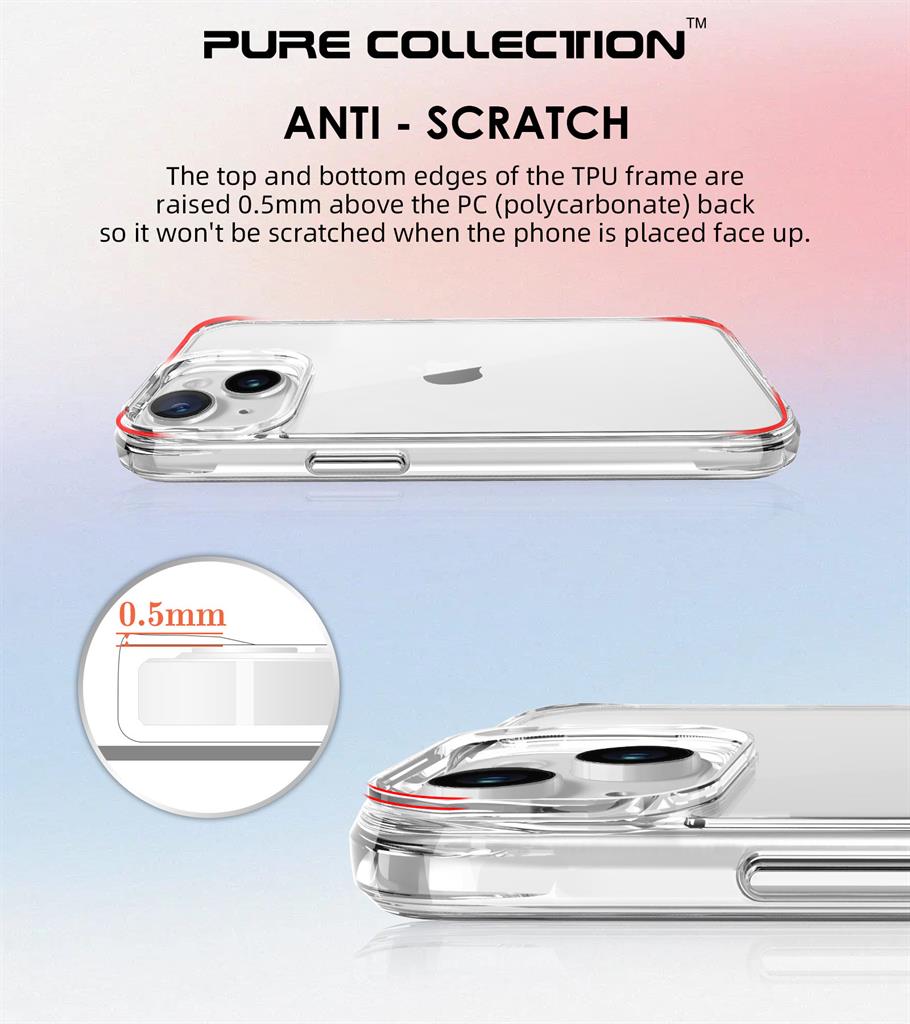 Apple iPhone 15 TOKO Pure hátlap tok (Átlátszó)