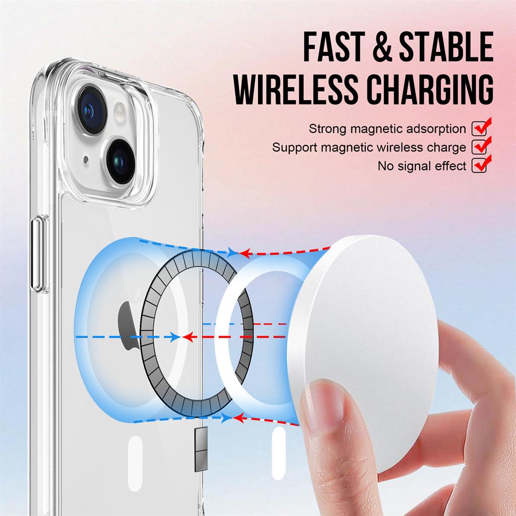 Apple iPhone 15 TOKO Pure MagSafe hátlap tok (Átlátszó)