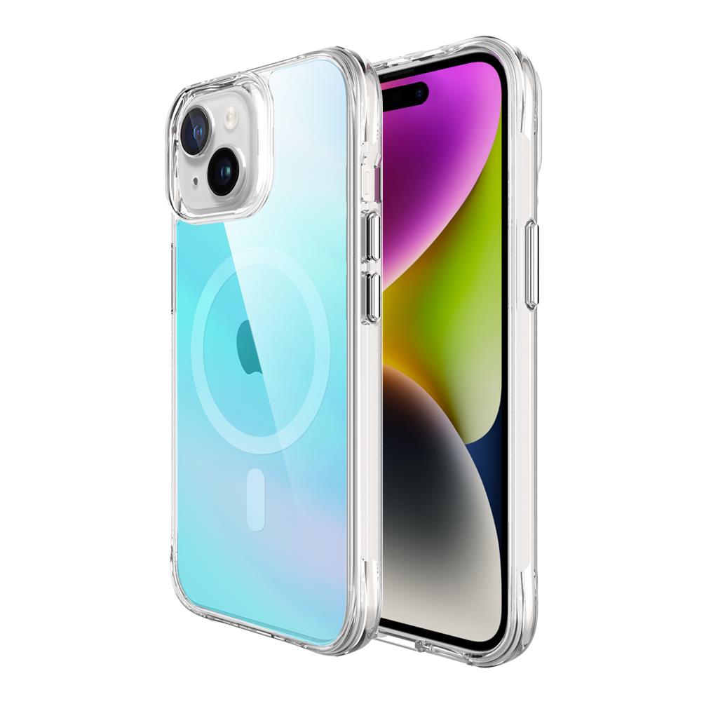 Apple iPhone 15 TOKO Pure rainbow magsafe hátlap tok (Kék)