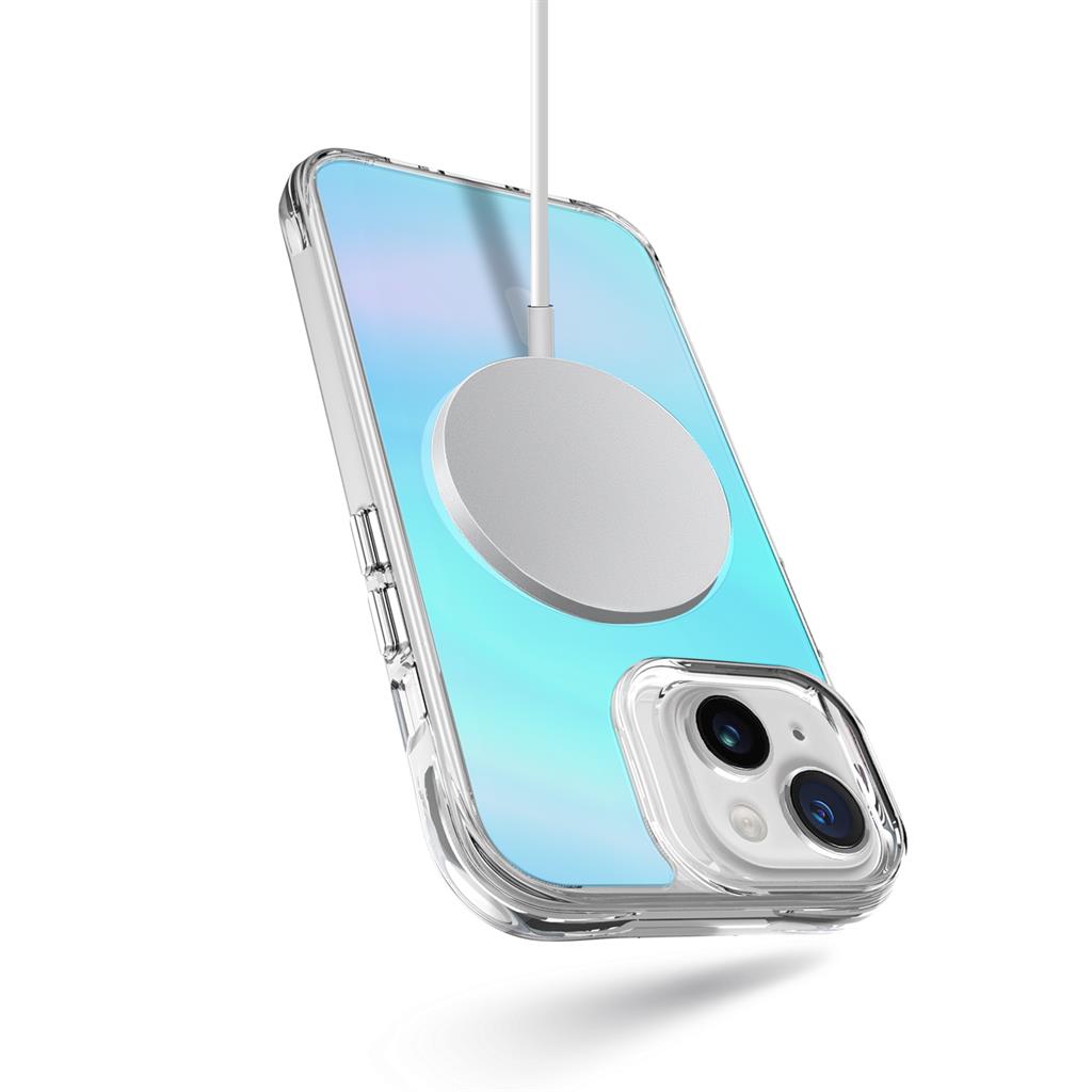 Apple iPhone 15 TOKO Pure rainbow magsafe hátlap tok (Kék)