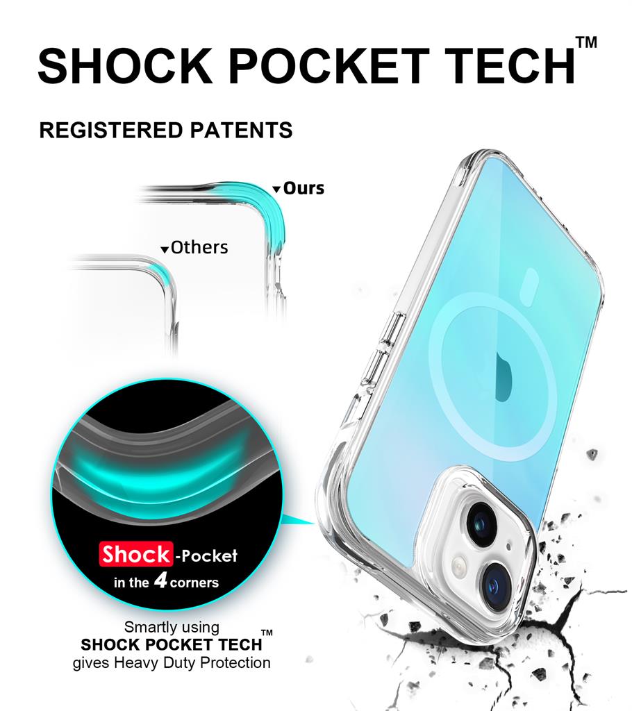 Apple iPhone 15 TOKO Pure rainbow magsafe hátlap tok (Kék)
