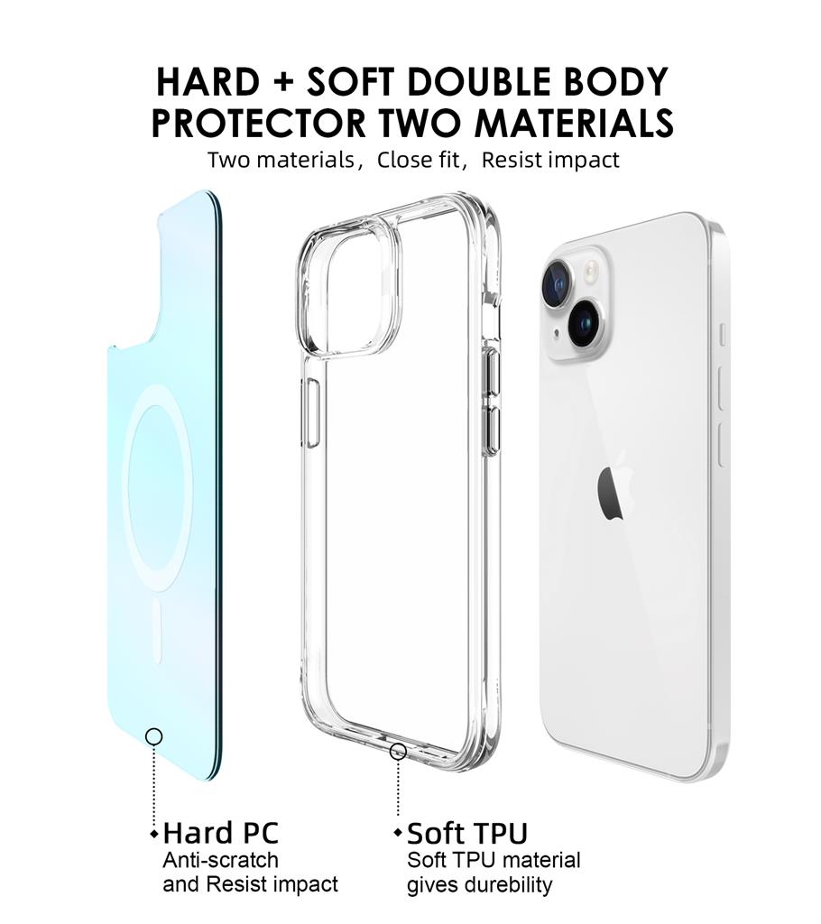 Apple iPhone 15 TOKO Pure rainbow magsafe hátlap tok (Kék)