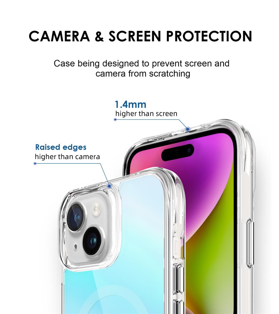 Apple iPhone 15 TOKO Pure rainbow magsafe hátlap tok (Kék)