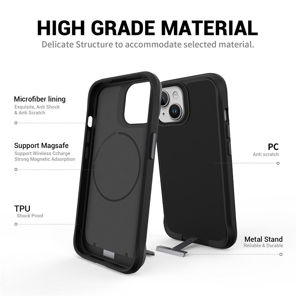 Apple iPhone 15 TOKO Taurustar magsafe hátlap tok (Fekete)