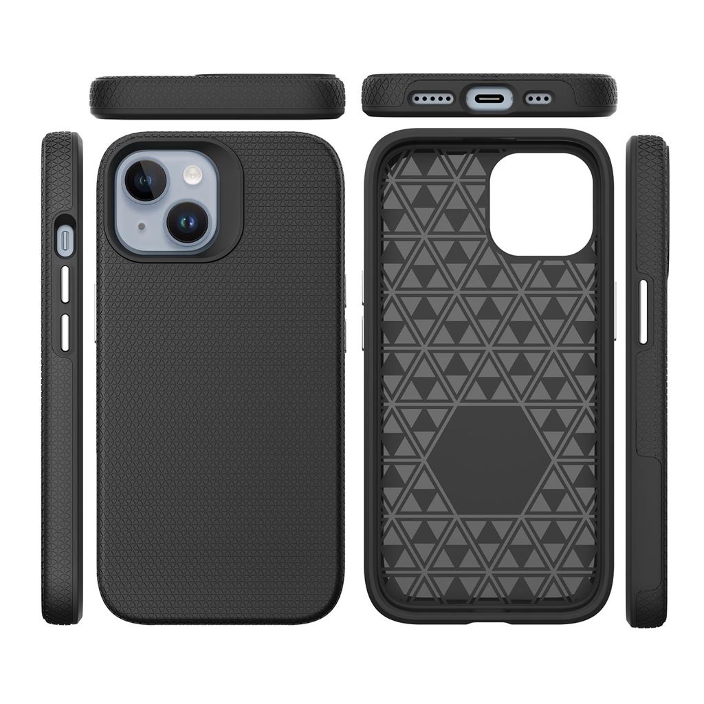 Apple iPhone 15 TOKO Triangle hátlap tok (Fekete)