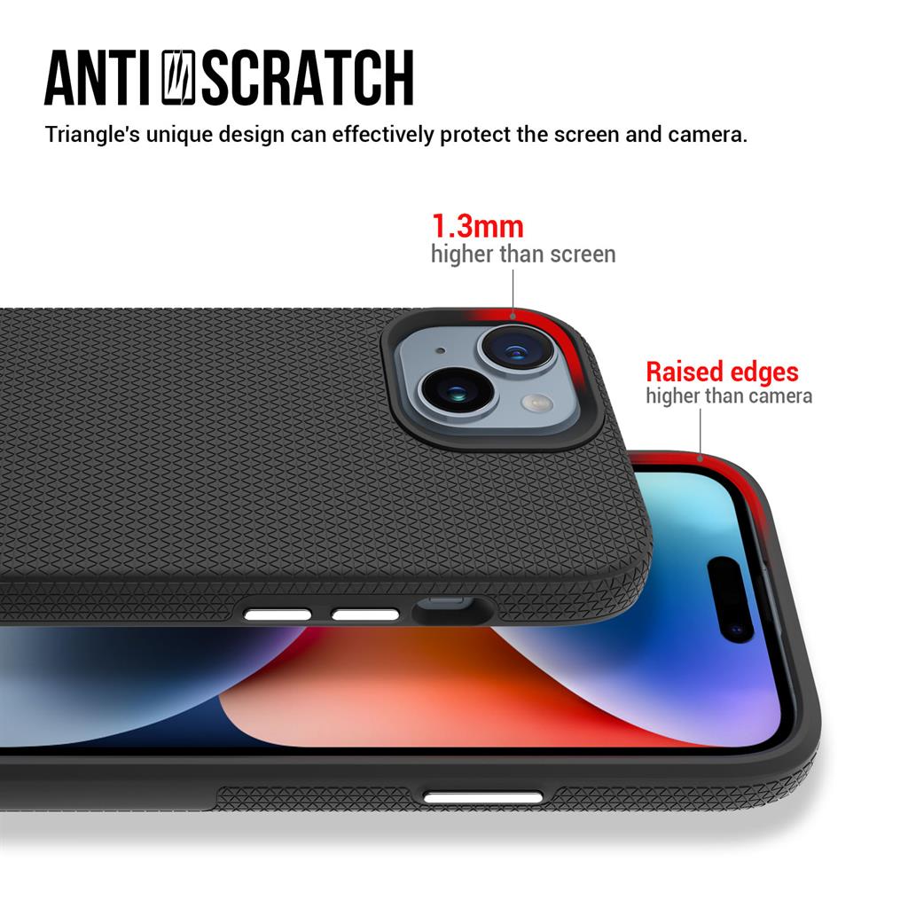 Apple iPhone 15 TOKO Triangle hátlap tok (Fekete)