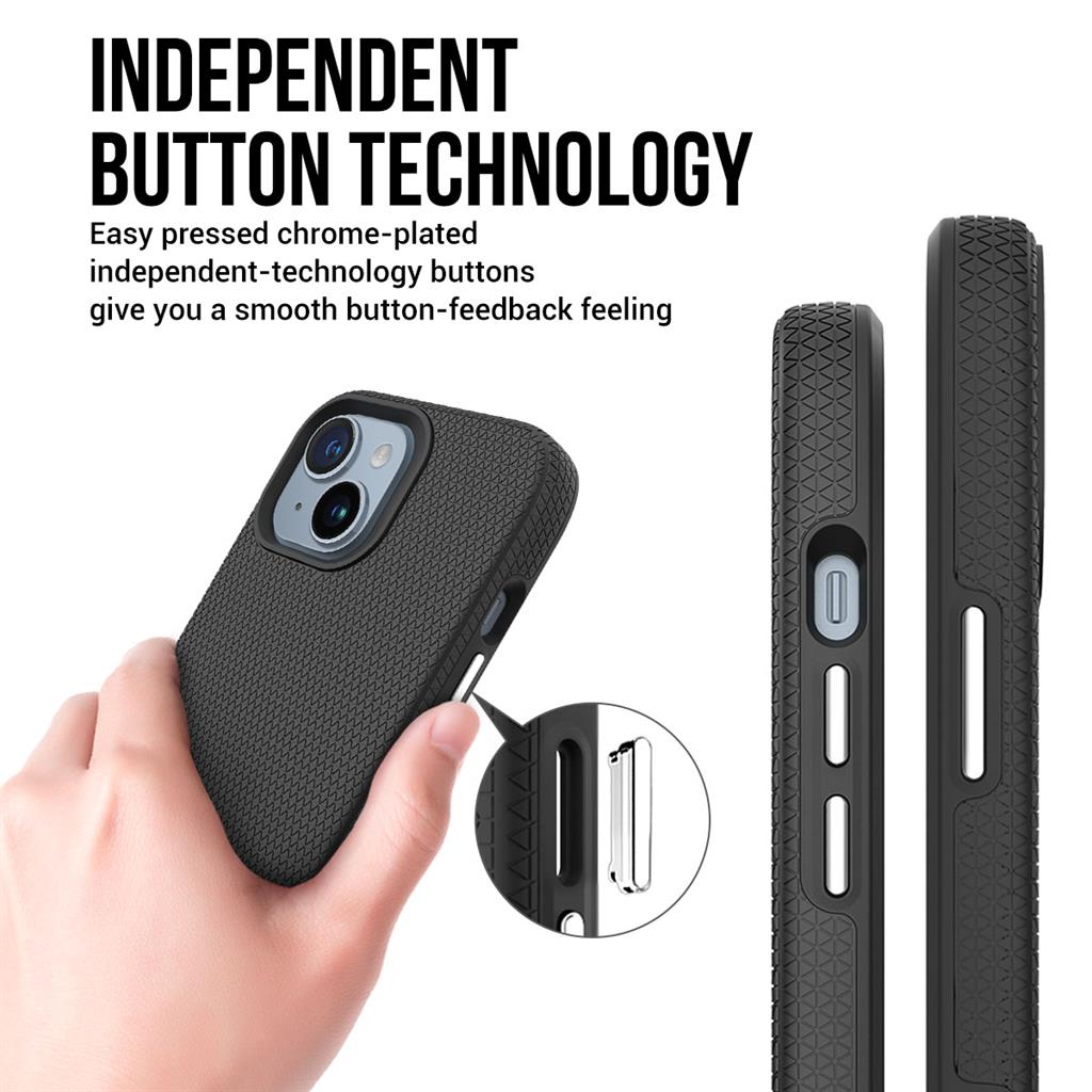 Apple iPhone 15 TOKO Triangle hátlap tok (Fekete)