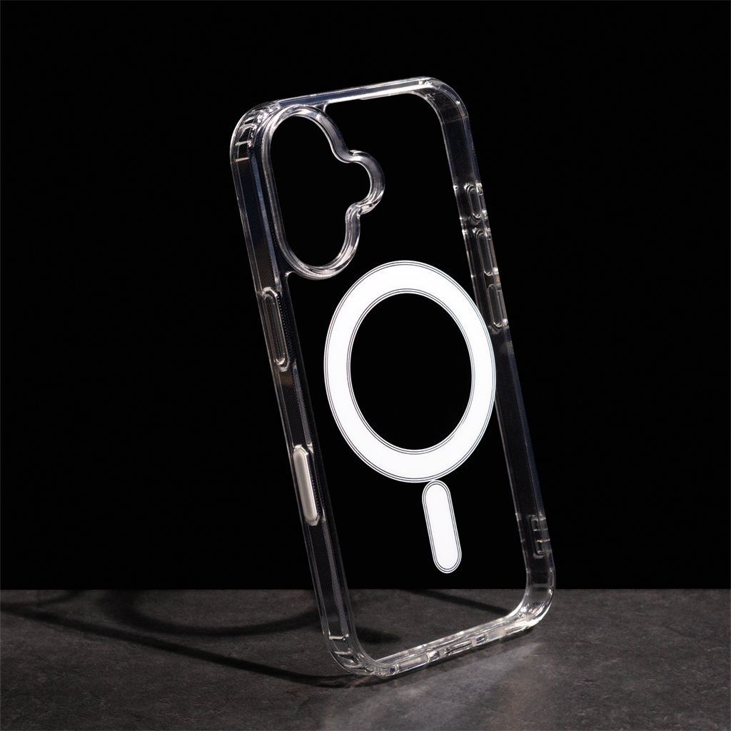 Apple iPhone 16 Anti shock MagSafe 1,5mm hátlap tok gombsorral (Átlátszó)