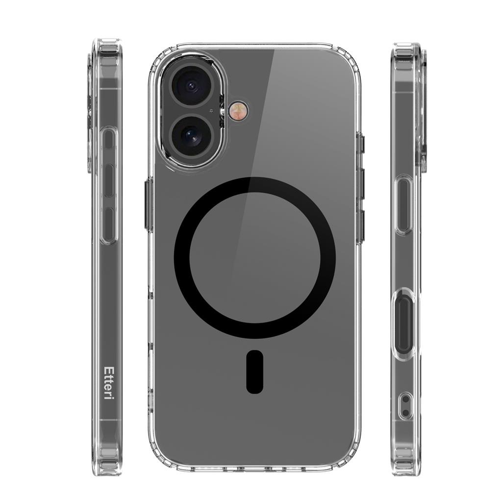 Apple iPhone 16 Etteri Color magsafe hátlap tok (Fekete)