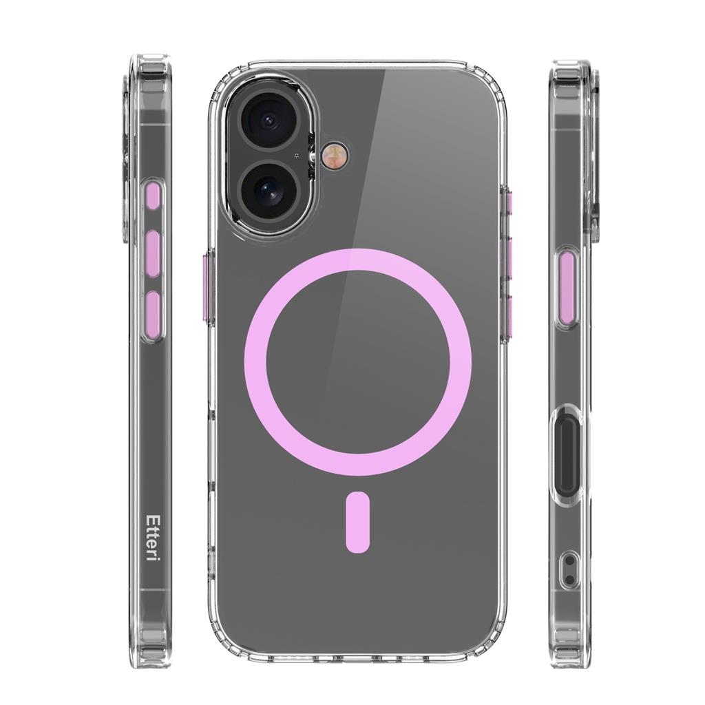 Apple iPhone 16 Etteri Color magsafe hátlap tok (Rózsaszín)
