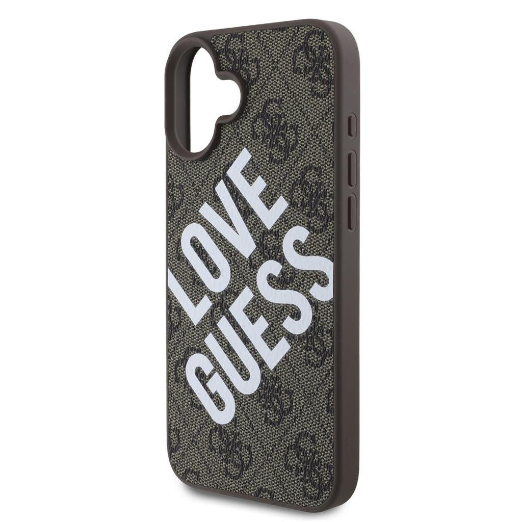 Apple iPhone 16 Guess PU Leather 4G Big Love Logo MagSafe tok (Barna) - GUHMP16SP4PLGWW