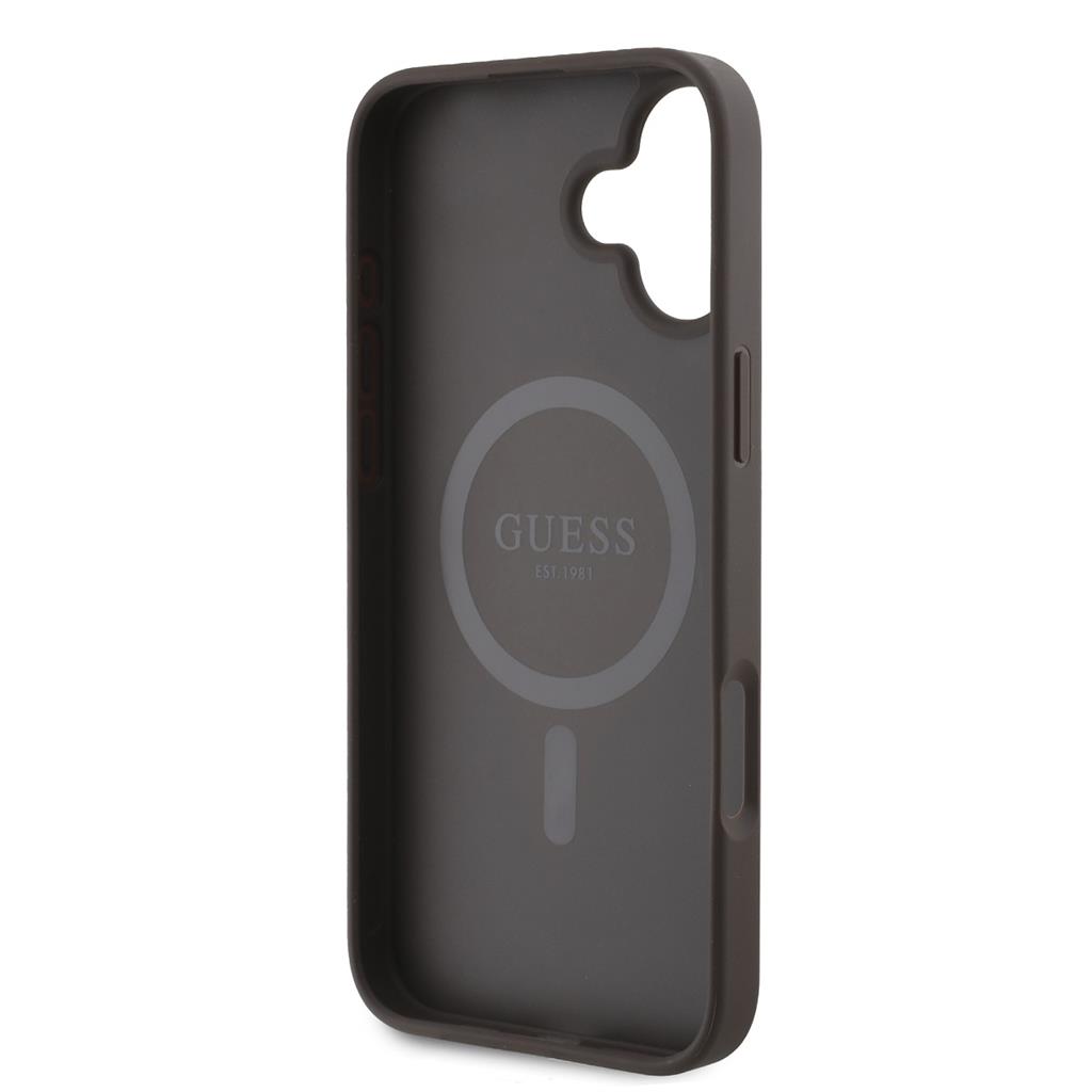 Apple iPhone 16 Guess PU Leather 4G Big Love Logo MagSafe tok (Barna) - GUHMP16SP4PLGWW
