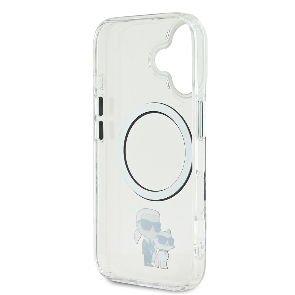 Apple iPhone 16 Karl Lagerfeld IML Karl and Choupette MagSafe tok (Átlátszó) - KLHMP16SHNKCIT