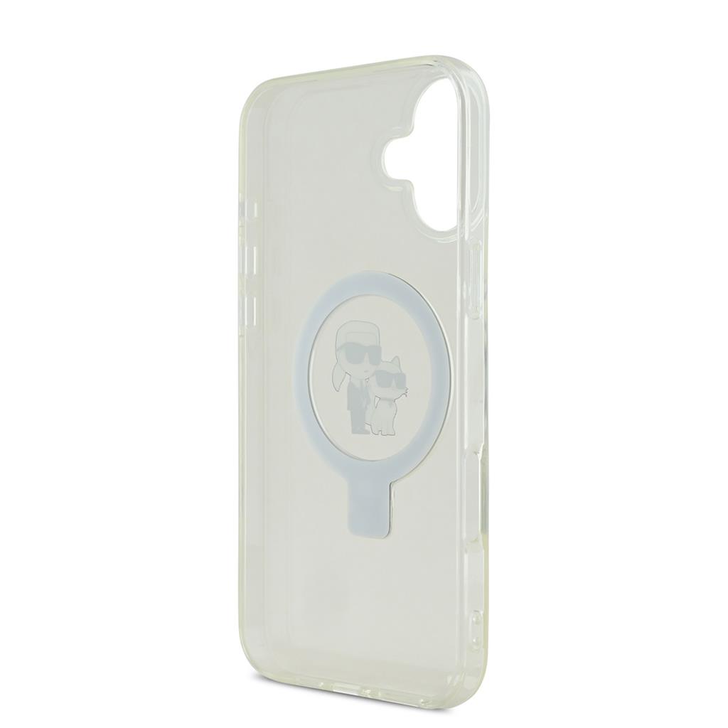 Apple iPhone 16 Karl Lagerfeld Ringstand Karl and Choupette MagSafe tok (Fehér) - KLHMP16SHMRSKCH