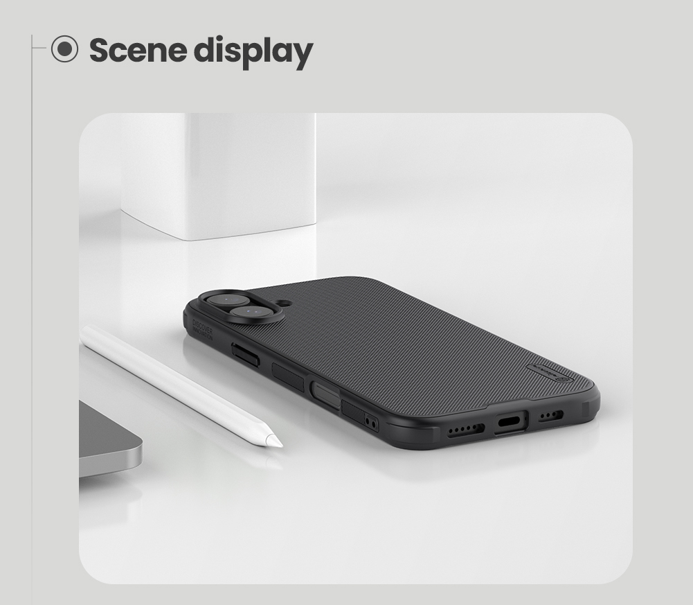 Apple iPhone 16 Nillkin Super frosted shield pro magsafe strapabíró hátlap tok (Fekete)