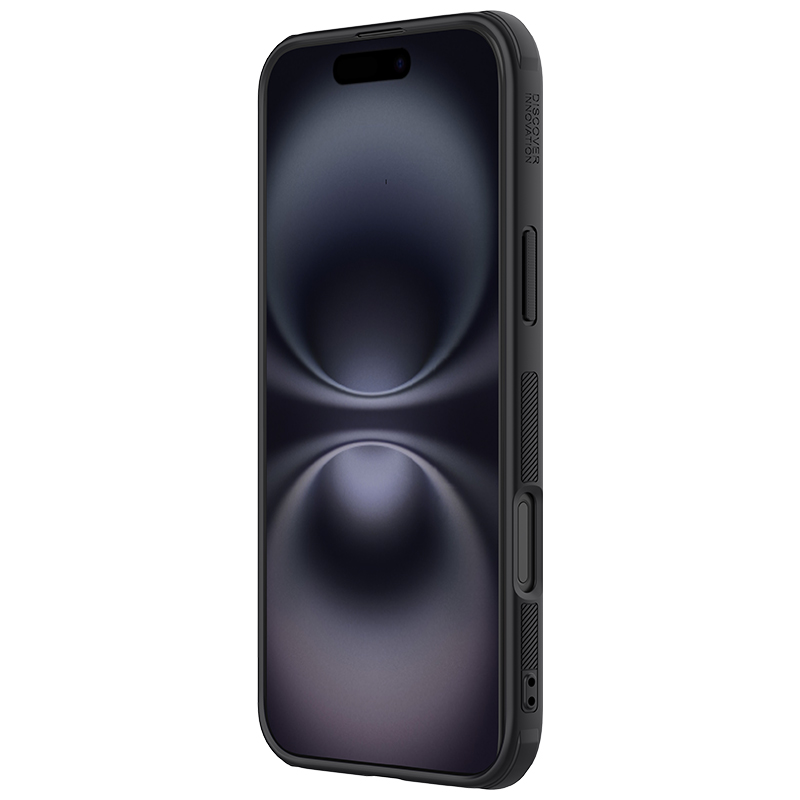 Apple iPhone 16 Nillkin Super frosted shield pro strapabíró hátlap tok (Fekete)