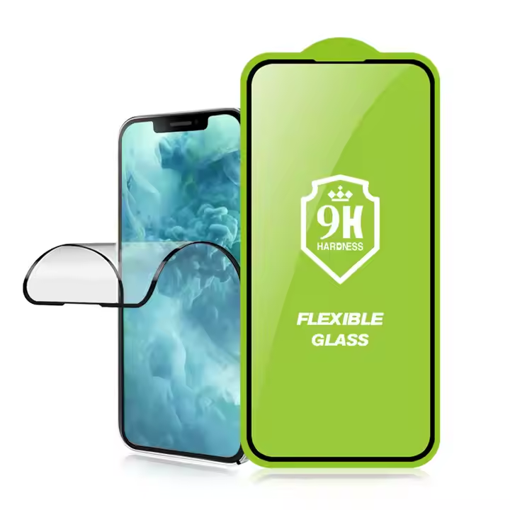 Apple iPhone 16 Plus 5D flexibilis hybrid üvegfólia (Átlátszó fekete peremmel)