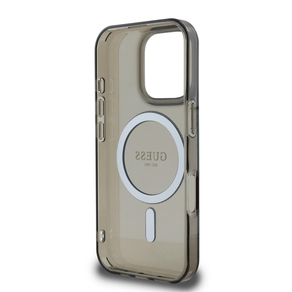 Apple iPhone 16 Pro Guess IML Glitter Ring MagSafe tok (Fekete) - GUHMP16LHFGEREK