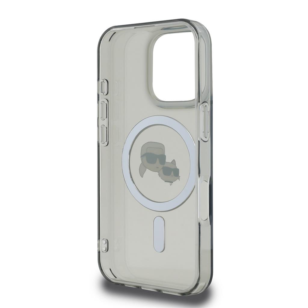 Apple iPhone 16 Pro Karl Lagerfeld IML K&CH Heads Metal Frame MagSafe tok (Fekete) - KLHMP16LHLSKCK