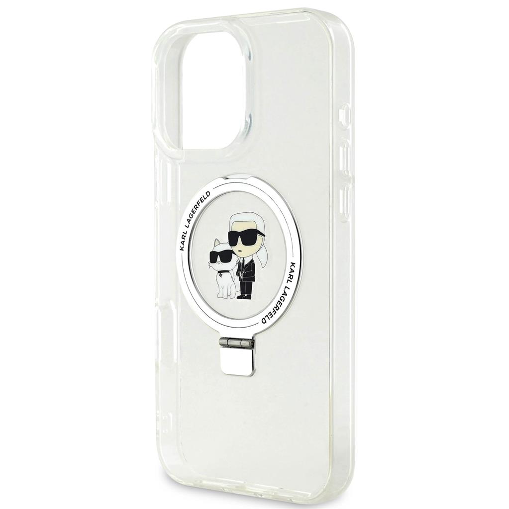 Apple iPhone 16 Pro Karl Lagerfeld Ringstand Karl and Choupette MagSafe tok (Fehér) - KLHMP16LHMRSKCH