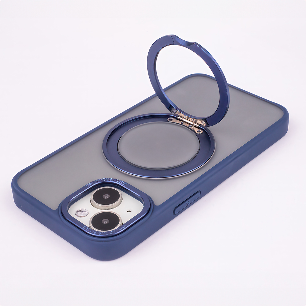 Apple iPhone 16 Pro Mag Ring forgatható Magsafe hátlap tok (Kék)
